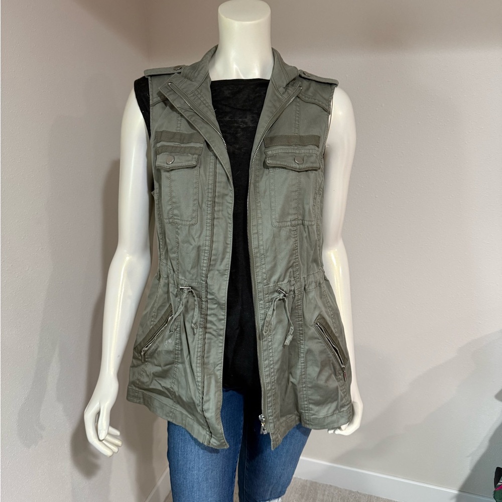 White House Black Market Sage Green Vest